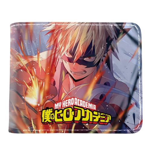 RYNDEX My He-ro Academ-ia Anime Geldbeutel, Karikatur Portmonee Klein Kompakt, PU-Leder Geldbörse Brieftasche Wallet, für Kinder Fans(Color:Multicolor 4)