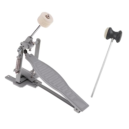 Schlagzeug pedal Einzelnes Bassdrum-Pedal, Linke Feder, Einzelnes Ketten-Kickpedal, Bassdrum-Pedale Für Jazz-Drum (Color : Silver)