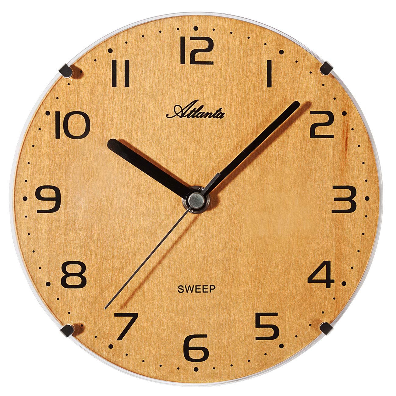 Atlanta Wanduhr Tischuhr 16 cm ohne Tickgeräusch, Holz/Kunststoff-Gehäuse, Quarz Braun - 4484-20