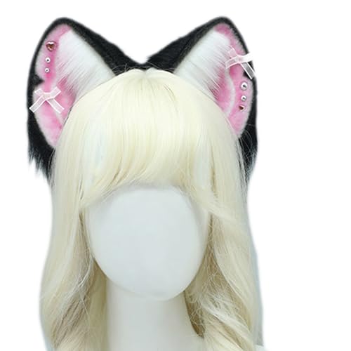 MEELYHOME Handgefertigtes Tierohr-Stirnband, Anime-Stirnband, Maskeraden, Kostüm, Kopfbedeckung, weibliches Mädchen, Cosplay, Kopfbedeckung, Ohr-Stirnband für Party