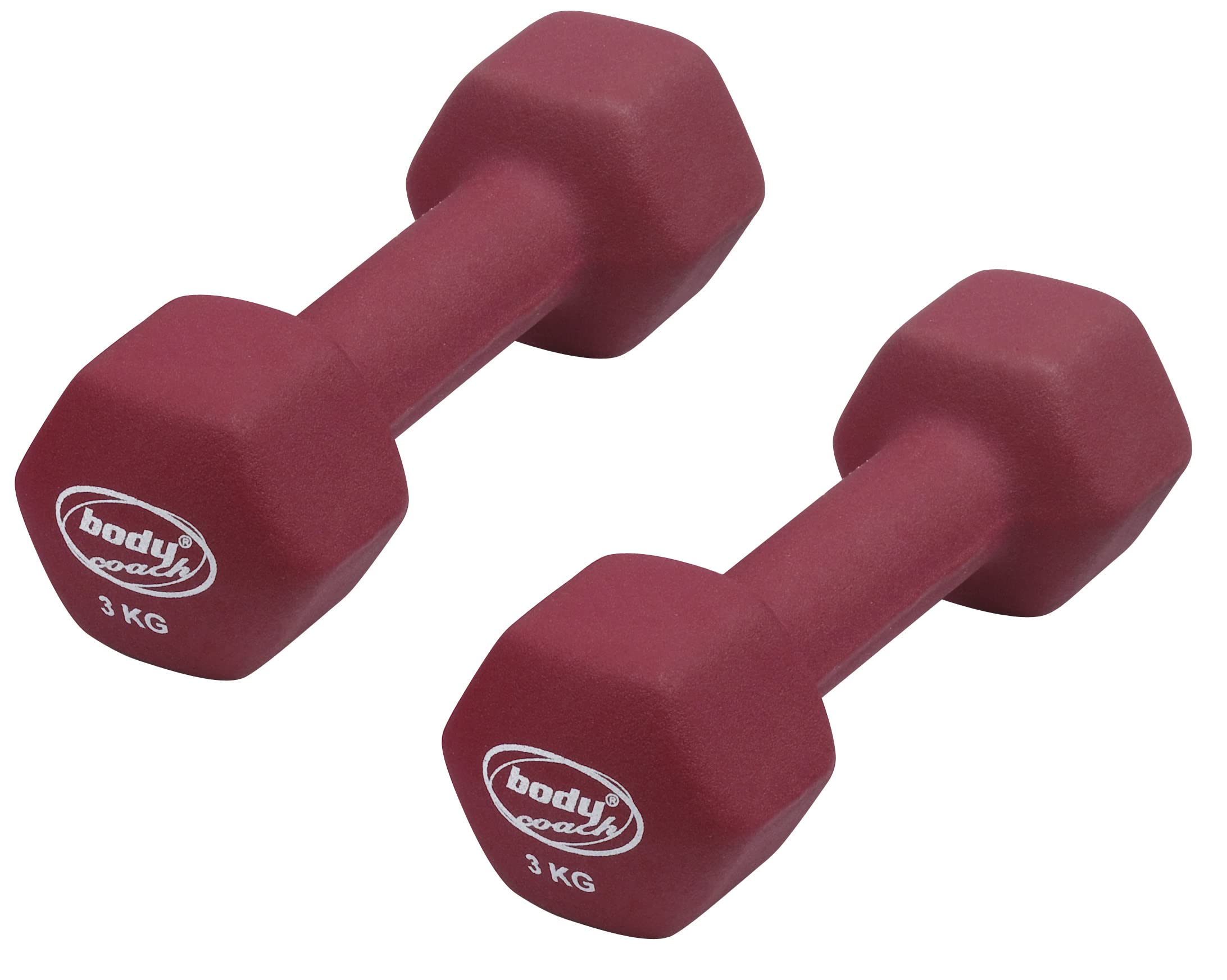 BODYCOACH Neopren-Hantel Set zur Wahl 0,5kg 1kg 2kg 3kg 5kg Gewicht 2 x Fitness Kurzhantel (2 x 3kg)