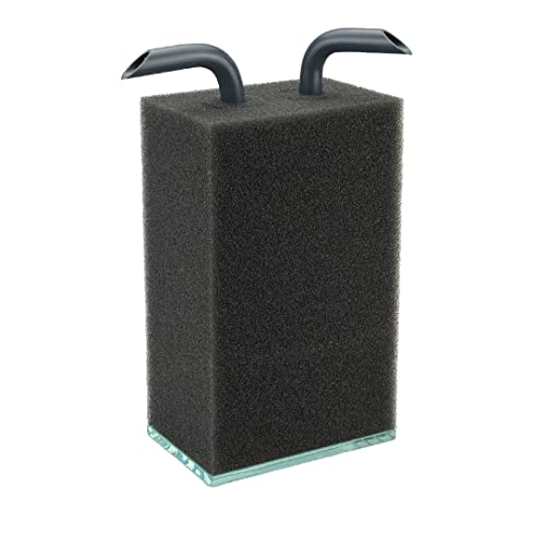 Aquarium-Schwamm, mobiler HMF, biologischer Innenbereich, Hamburger-Matten, leiser Wasserschaumfilter für Garnelenfische, 15 x 10 x 25 cm, bis zu 100-120 Liter Tanks (PPI 30 Medium, Schwarz)