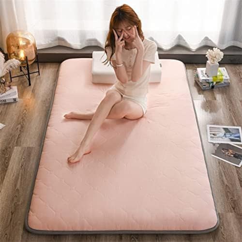 Japanische Tatami-Bodenmatte, Schlafbett, faltbar, Futon-Matratzenauflage, bequem, tragbar, Klappbett, Gästematratze, Pink, 1,0 x 2,0 m