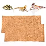 Tortoise Bedding Reptilien-Teppich, natürliche Kokosfaser-Matte, 91.4x45.7 cm, Teppich für Bartdrachen, 2 Stück, Terrarium-Teppich, Terrarium-Auskleidung für Haustiere, Eidechse, Leguana, Schildkröte