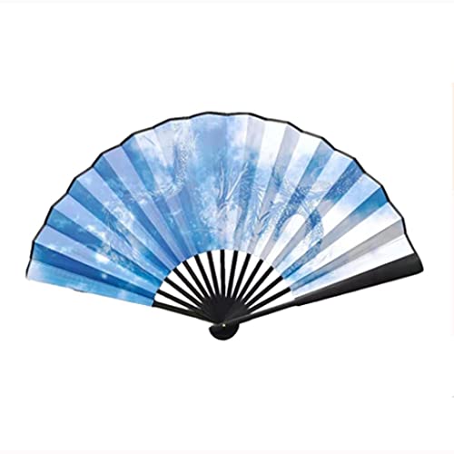 VSULZVNU Faltfächer Handfächer Qinglong Antiker Fächer Faltfächer Jungen Chinesischer Stil Retro Bambus Seidentuch Dosenfächer Stil Antikes Kostüm Hanfu Fan Fan (B) (B)