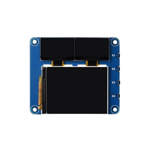 Qsvbeeqj LCD-Hut für RaspberryPi LCDs 5,1 cm IPS-LCD-Hauptbildschirm mit 2 2,4 cm blauen Sekundärbildschirmen Hut