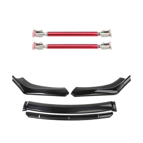 Splitter 4 STÜCKE Universal ABS Kunststoff Kohlefaser Autozubehör Auto Vorderen Stoßfänger Lip Body Kit Spoiler Splitter Diffusor Splitter Frontlippe(15cm red 4)