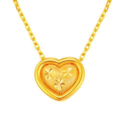 XIPIEIO Die Damenhalskette ist exquisit und süß. Goldkette mit Herzanhänger für Frauen. Hochzeitsschmuck. Schmuckgeschenke zum Valentinstag/Geburtstag.