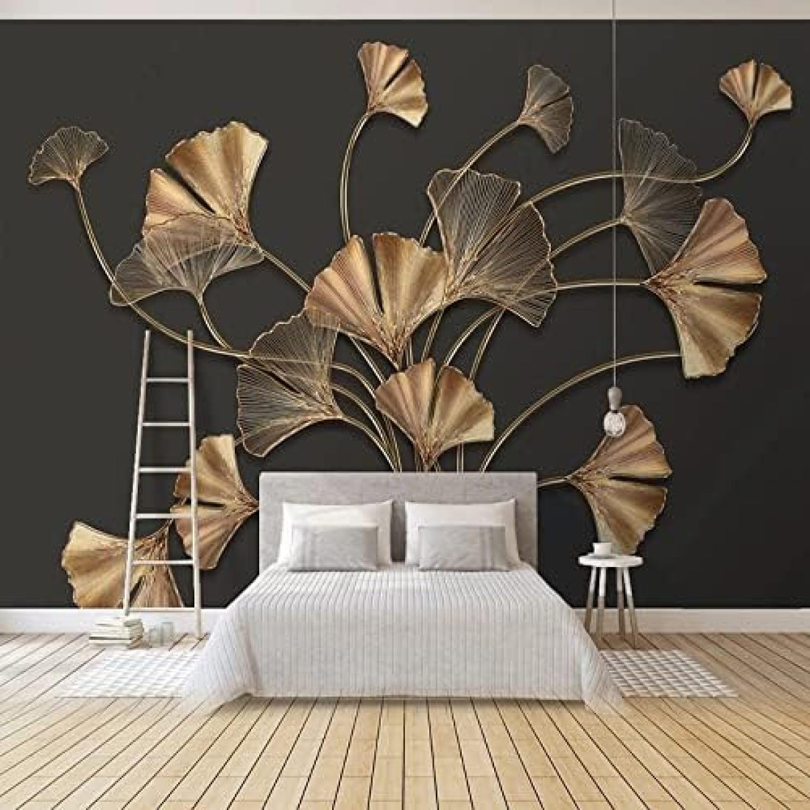 XLMING Light Luxury Abstrakte Botanische Blume Großes Blatt 3D Tapete Wohnzimmer Sofa Schlafzimmer Esszimmer Home Dekoration Wand-350cm×256cm