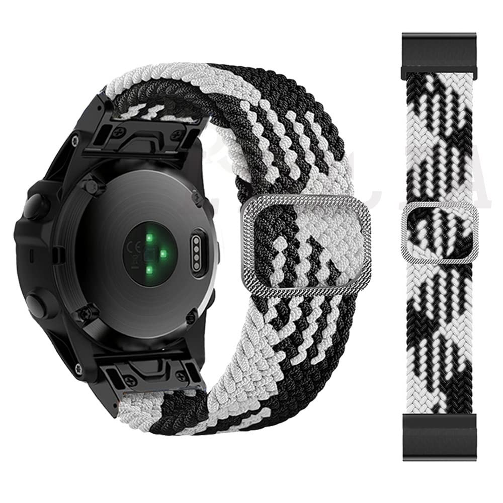 BANDKIT Nylon-Armband für Garmin Fenix 6X 6 Pro 7X 7 Epix 5X 5 Plus 3 3HR 935 945 Smartwatch 22 26 mm Armbänder Ersatzarmband, 26 mm, Achat