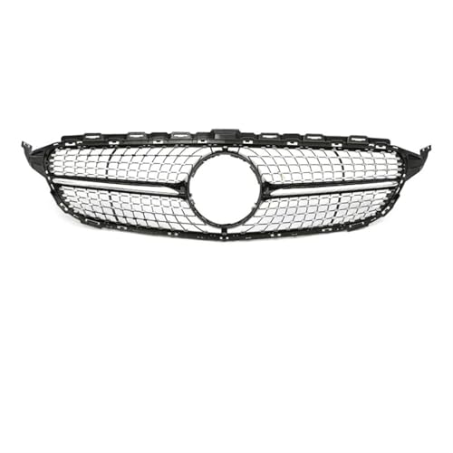 Frontgrills Für Benz C Klasse W205 2015-2018 Auto Racing Kühlergrill Oberen Stoßfänger Haube Mesh Grill Front Bumper Grille(Diamond B Without)