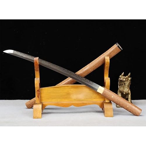 MAUXpIAO sword 29.5 inch Medium Samurai Sabre Swords Real Weapons/Sharp/Hand-Forged T10 Steel Earth-Covered Burning Blade schwerter/A/29.5in