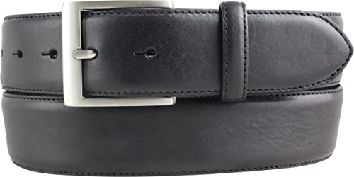 BELTINGER Hochwertiger Jeansgürtel aus Vollrindleder 4,0 cm | Bombierter Ledergürtel Herren 40mm | Jeans-Gürtel made in Italy | Schwarz 95cm