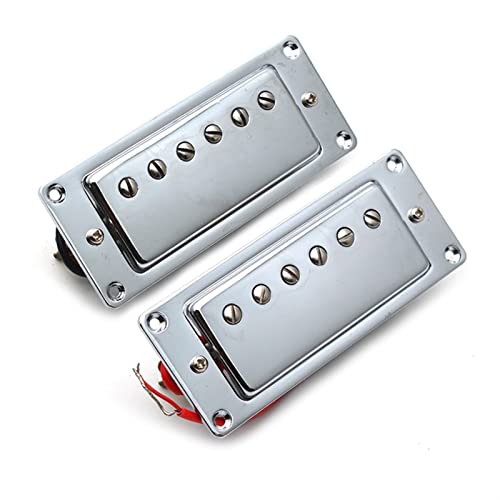 ZENGXUE Mini 6 Loch Electric Guitar Humbucker Pickup Hals & Bridge Pickup Pickup Für Lp. Gitarre Blackgold/Chrome Humbucker Tonabnehmer Set (Color : CR Neck and Bridge)