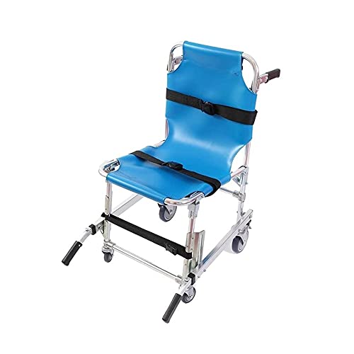 Rollstühle, Aluminium-Treppen-Evakuierungsstuhl, medizinischer Transferstuhl, tragbarer Krankenwagen, Feuerwehr-Hebestuhl für Krankenhaus, Klinik, Heimsport (Farbe: Blau) (Blau)