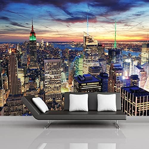 XLMING Nachtsicht Auf Städtische Gebäude Bei Nacht 3D Tapete Home Dekoration Wohnzimmer Sofa Schlafzimmer Tv Hintergrund Wand-250cm×170cm