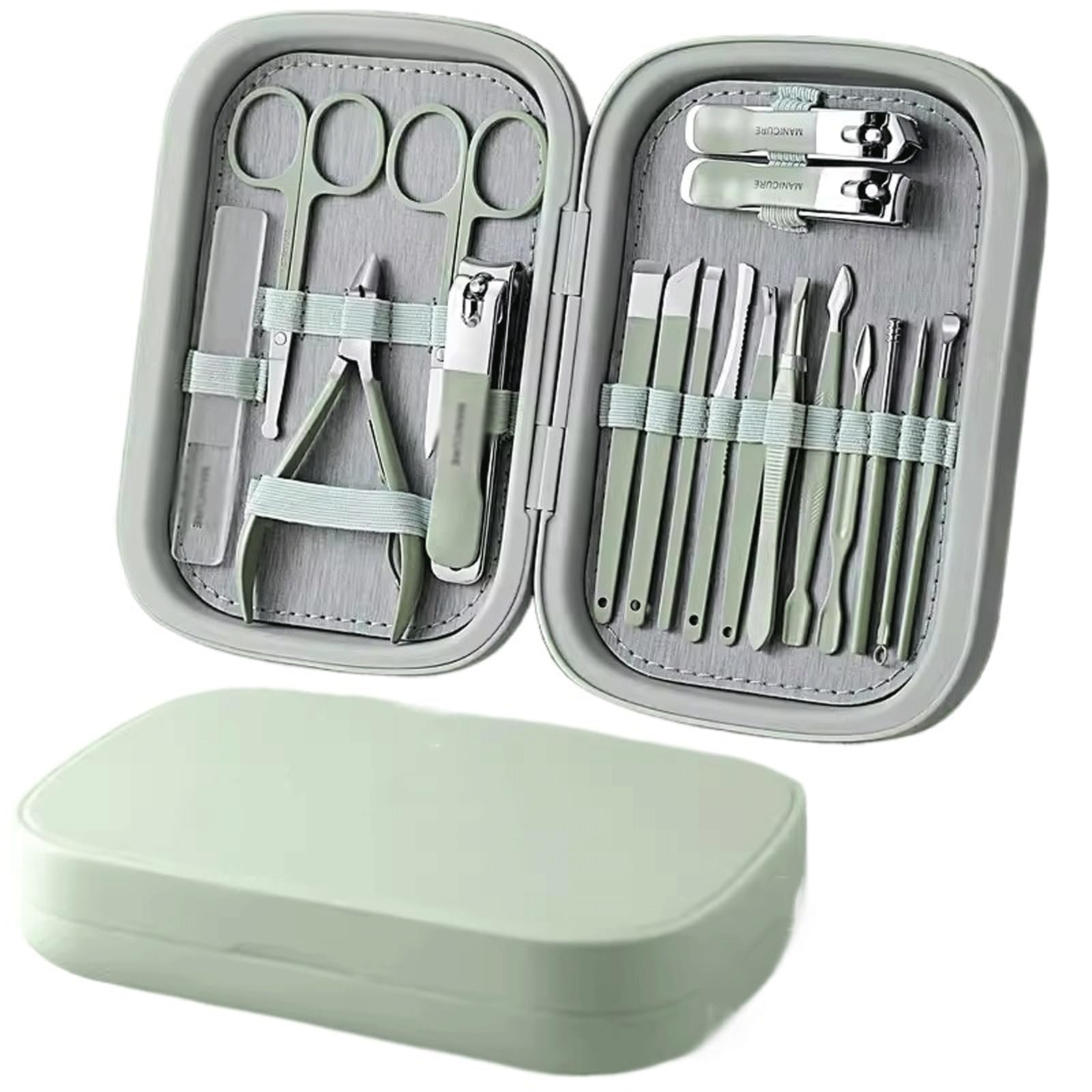 Maniküre Set Nagelknipser-Set, Nagelknipser for Herren, Haushalts-Pediküre, originelle Dekoration, Fußhautschere, Werkzeugzange Profi Nagelknipser Set(Green)