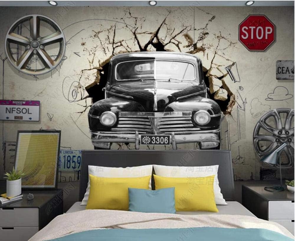 Oldtimer Gebrochene Mauern 3D Tapete Poster Restaurant Schlafzimmer Wohnzimmer Sofa TV Dekorative Wand-400cm×280cm