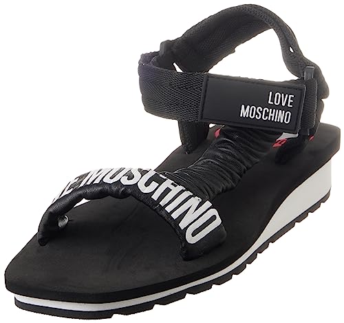 Love Moschino Damen Ja16143g0gi44000 Platform Sandalen, Schwarz, 40 EU