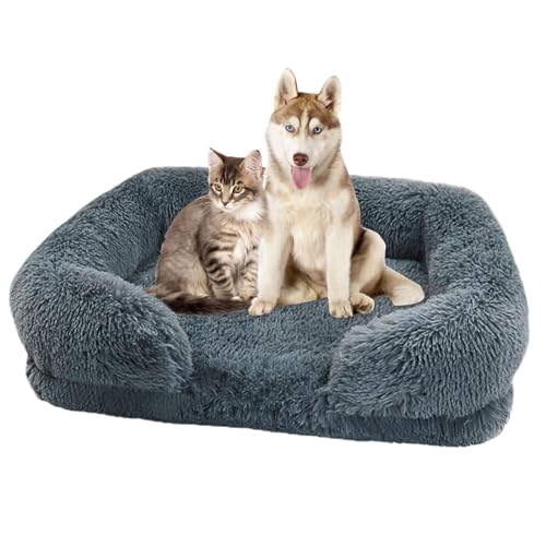 Große Hundebetten, Eier-Baumwoll-Haustiermatratze, Plüsch-Haustier-Hundesofabett mit waschbarem Bezug, orthopädische Couch, Haustierbett, Winter, warmes Katzenbett, Kuschelbett weich, Donut-Hundebett,