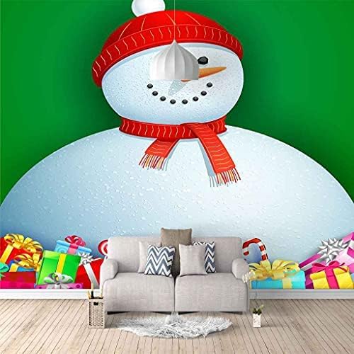 XLMING Weihnachts-Schneemann Küche Esszimmer Arbeitszimmer Wohnzimmer TV Hintergrund Wand 3D Tapete-150cm×105cm