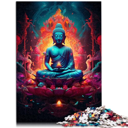 Puzzles Bunte Buddha-Statue Lustige Puzzles für Erwachsene 1000-teiliges Holzpuzzle Familienaktivität Puzzles Lernspiele 1000 Teile (50 x 75 cm)