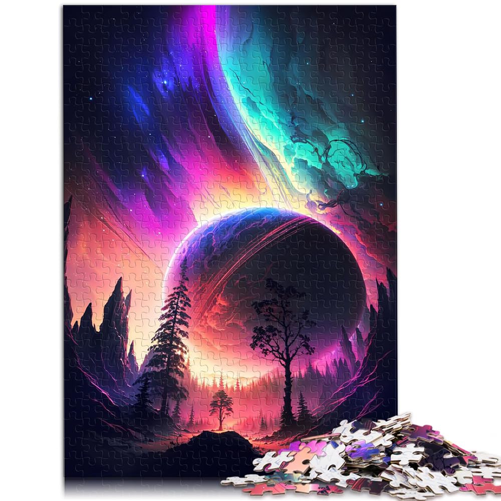 Puzzle Aurora Sunset Mountain 1000 Teile Puzzle Holzpuzzle Spielzeug Puzzle Lernspiele Stressabbau Puzzle 1000 Teile (50x75cm)