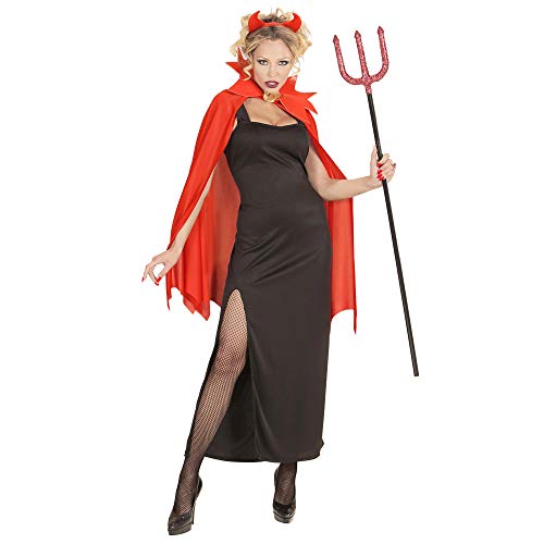 Widmann - Kostüm Teufelin, Set aus Kleid, Umhang, Haarreif mit Hörnern, Karneval, Halloween, Mottoparty