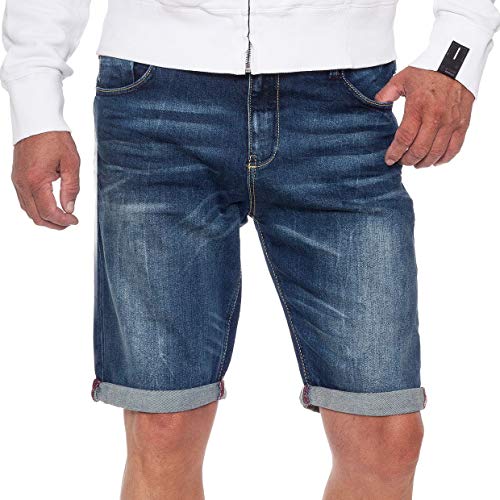 Cipo & Baxx Herren Freizeit Bermuda Herren Shorts kurze Hose Jeans-Short CK176, Blau W31