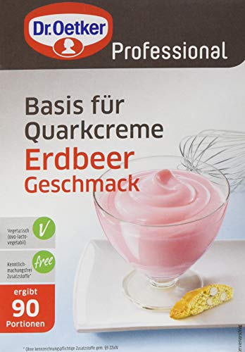 Dr. Oetker Professional Basis für Quarkcreme mit Erdbeer-Geschmack, Dessertpulver in 1 kg Packung