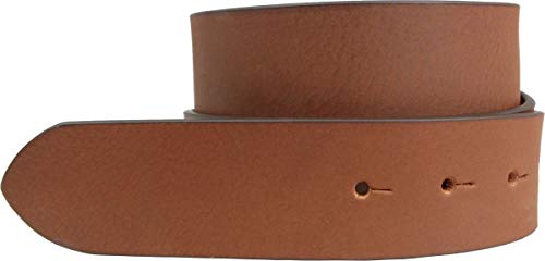 BELTINGER Wechselgürtel aus Vollbüffelleder mit Druckknöpfen 4 cm | Druckknopf-Gürtel für Damen Herren 40mm | Büffelleder-Gürtel ohne Schnalle | Mittelbraun 80cm