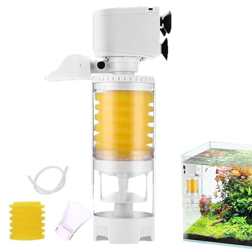 Xasbseulk Aquarium-Vakuumfilter, interner Aquariumfilter, Schildkrötenfilter, Tankfilter, effiziente verbesserte Sauerstoffversorgung, Aquariumfilter – Schwammfilter reinigt Wasser und Aquariumfilter