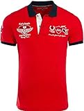 Karl's People Herren Poloshirt mit hochwertigen Stick Details Menswear Fahsion T-Shirt Polo 6681 (S, Red)