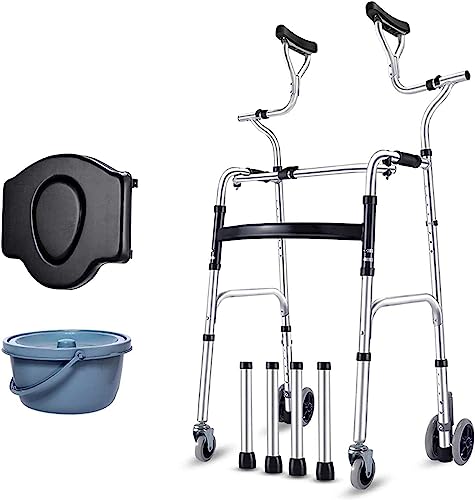 Rollator Walker Gehhilfe, Standgestell, klappbarer Unterarm-Rollator – höhenverstellbarer Rollator für Behinderte und ältere Menschen, Aluminium-Legierung, maximale Belastung 180 kg