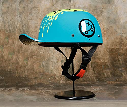 Retro Halb Offener Motorradhelm Open Face Halbhelme - ECE Zertifizierung Baseball Cap Style Helm - Männer Und Frauen Motorrad Halbschale Helm Für Bike Cruiser Chopper Moped Scooter JetHelm