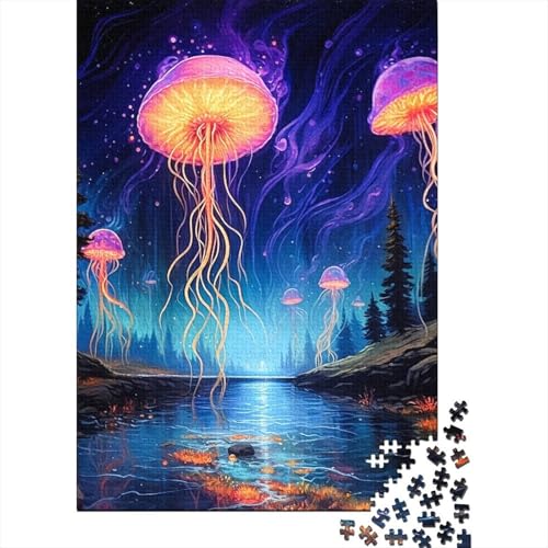 Jellyfish World Großes Puzzle für Erwachsene 500 Teile Puzzle für Erwachsene Puzzles für Erwachsene Lernspiel Herausforderungsspielzeug 52x38cm