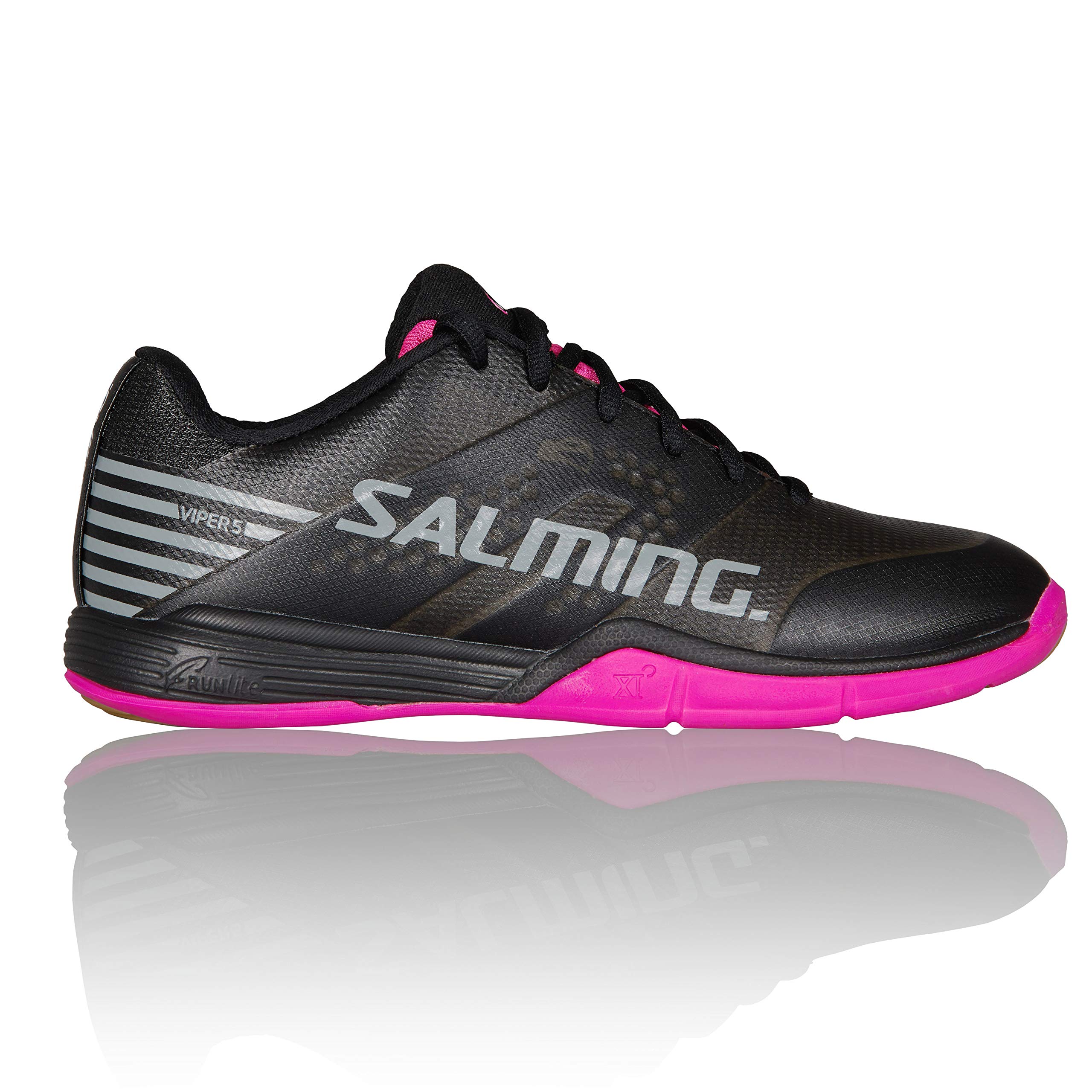 Salming Damen Viper 5 Indoor Court Sportschuhe, Schwarz/Pink Jewel, 9.5