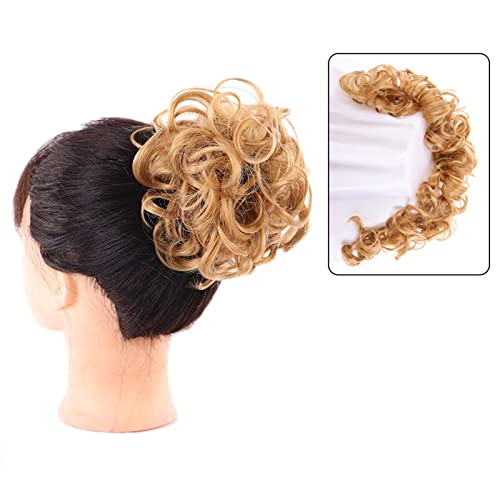 Bun Haarteile DIY Wickel-Pferdeschwanz-Haarknoten for Frauen, synthetischer Chignon, unordentliches elastisches Band, Haarknoten, Haarteil, 89,9 cm, Touseld Curly Wave Brötchen-Haarteil (Color : 103