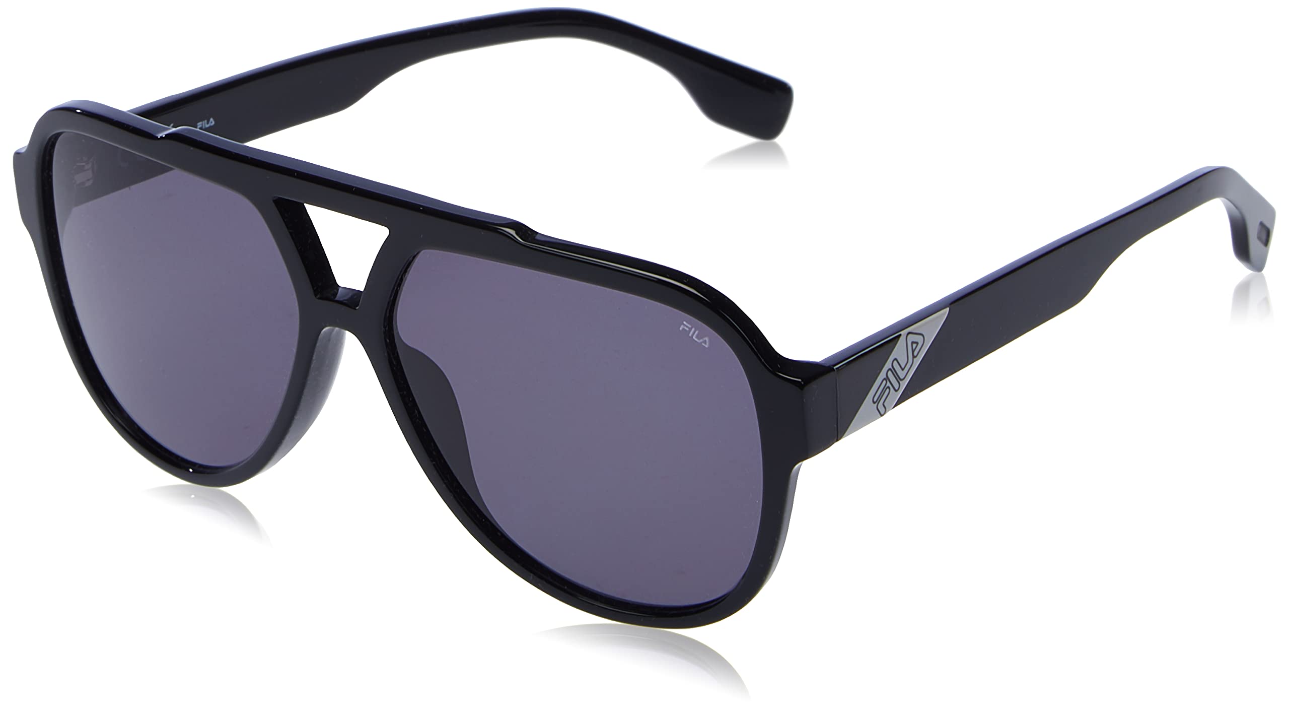 Fila Unisex SFI459 Sunglasses, 0700 Nero Lucido, 7 1/4