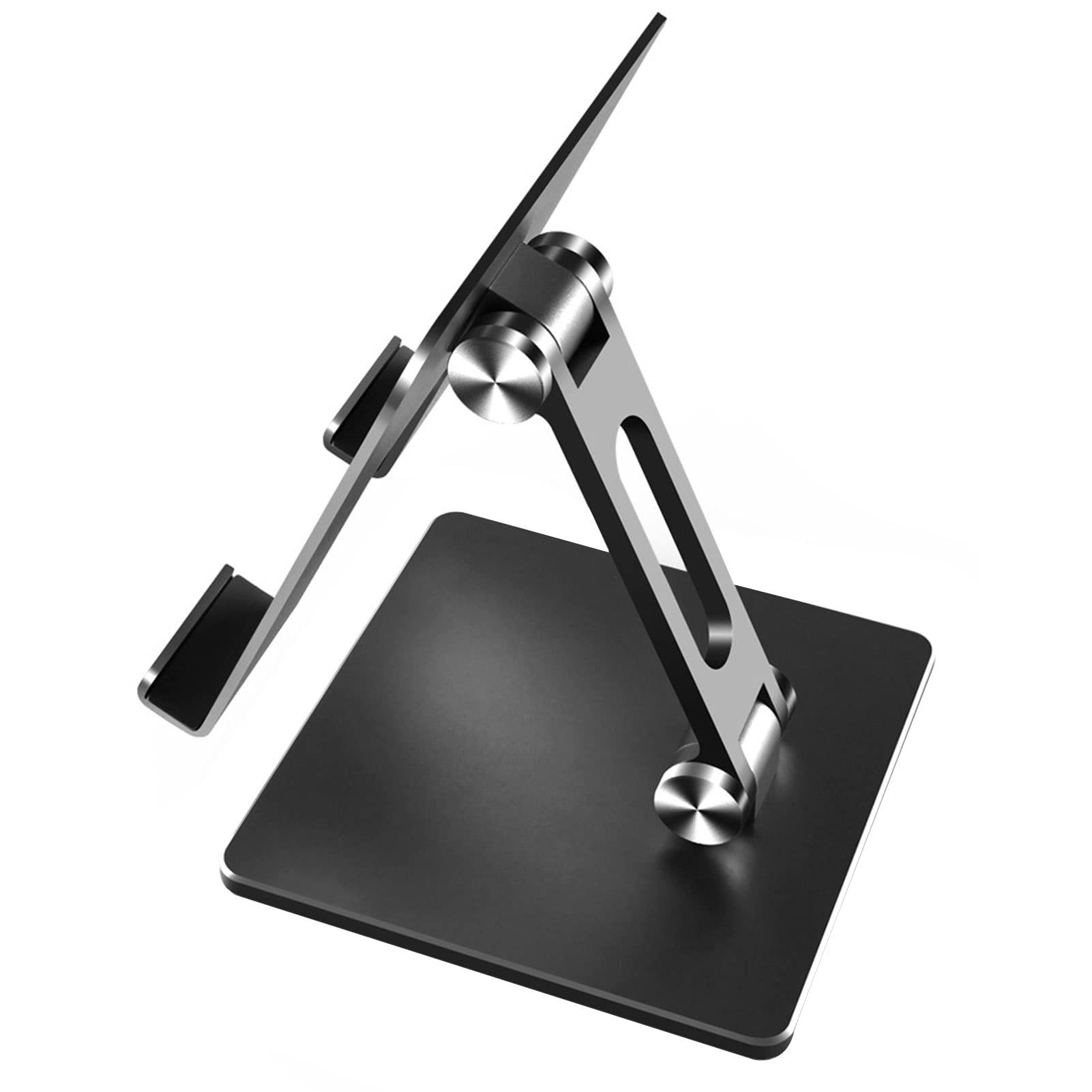 Takluu Schreibtisch-Tablet-Halter, Tablet-Ständer für Schreibtisch | Faltbarer, Stabiler Tablet-Riser-Dock-Halter, in Mehreren Winkeln verstellbar,Aluminium-Tablet-Zubehör Tablet-Halterungen für