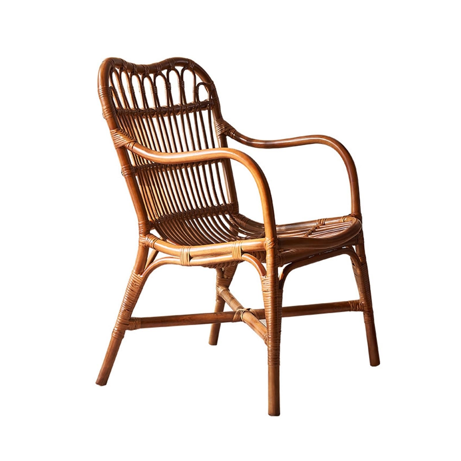 yixinzi-2024 Rattan-Akzentstuhl Rattan Chair Vintage Chair Rattan Sofa Chair with Balcony Backrest Chair Living Room Chair Sessel