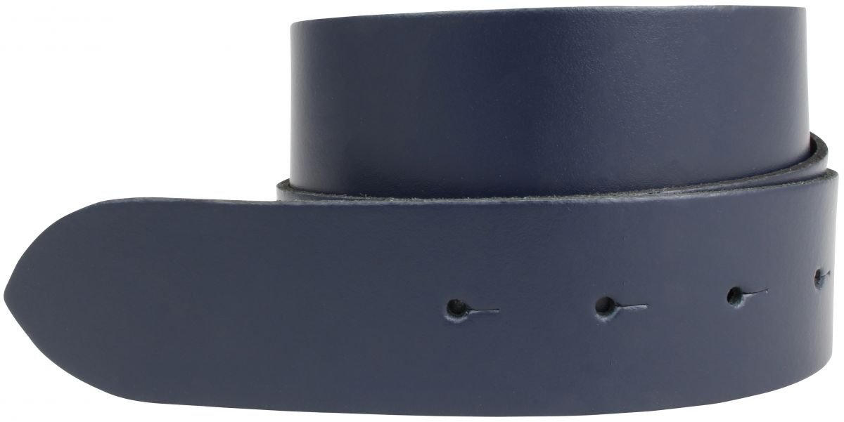 BELTINGER Wechselgürtel aus 100% echtem Leder ohne Schnalle 4 cm | Druckknopf-Gürtel für Damen Herren 40mm | Spaltleder-Gürtel 4cm | Marine 110cm