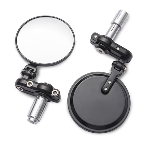 Motorrad Rückseitenspiege 2 Teile/Satz 22mm Universal Motorrad Spiegel Aluminium Schwarz Griff Bar End Rearview Außenspiegel Motor Motorrad Seitenspiegel