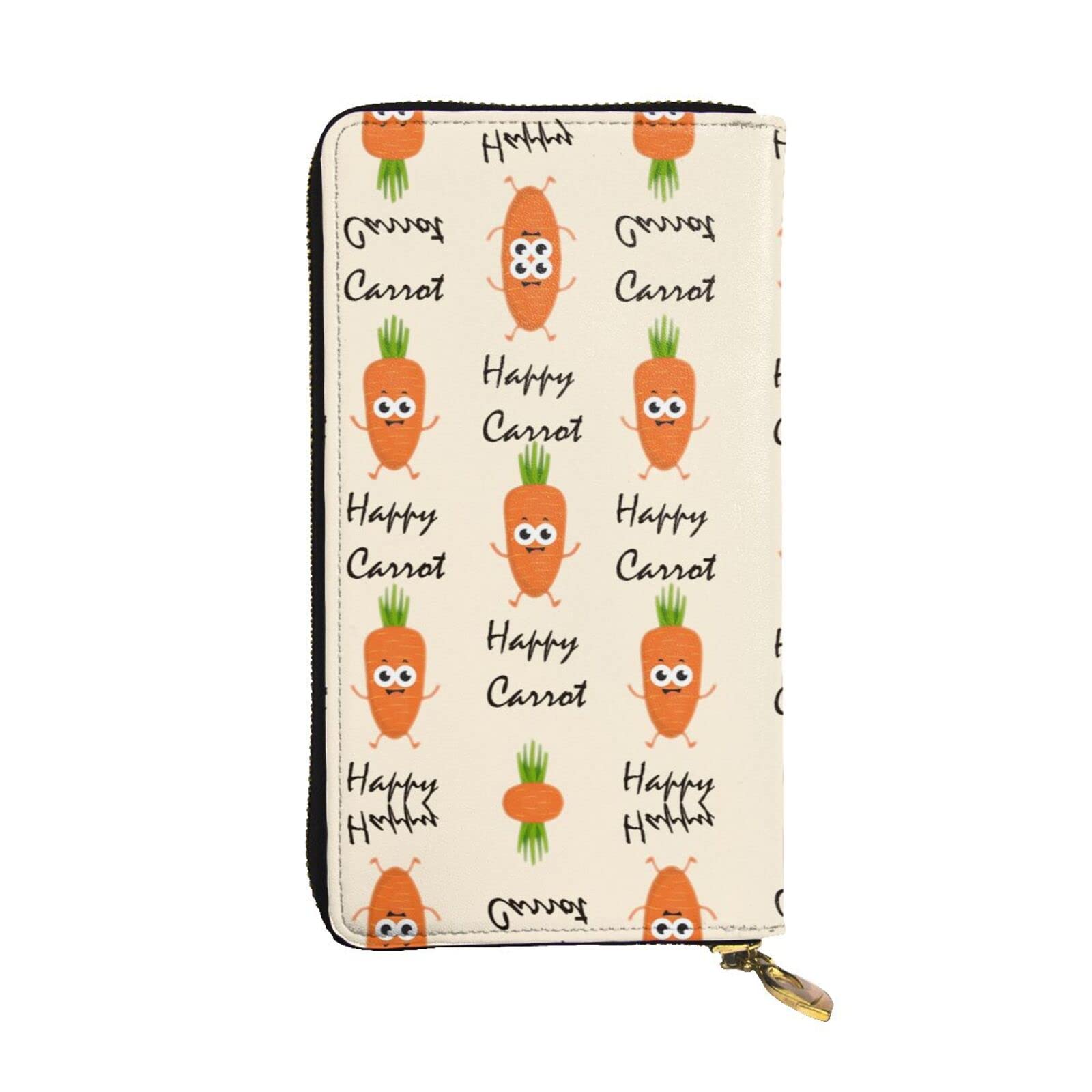 DMORJ Happy Carrot lange Clutch aus Leder, 19 x 10 cm, bequem, leicht, wasserdicht, langlebig, schönes Geschenk, Schwarz, Einheitsgröße, Schwarz , Einheitsgröße