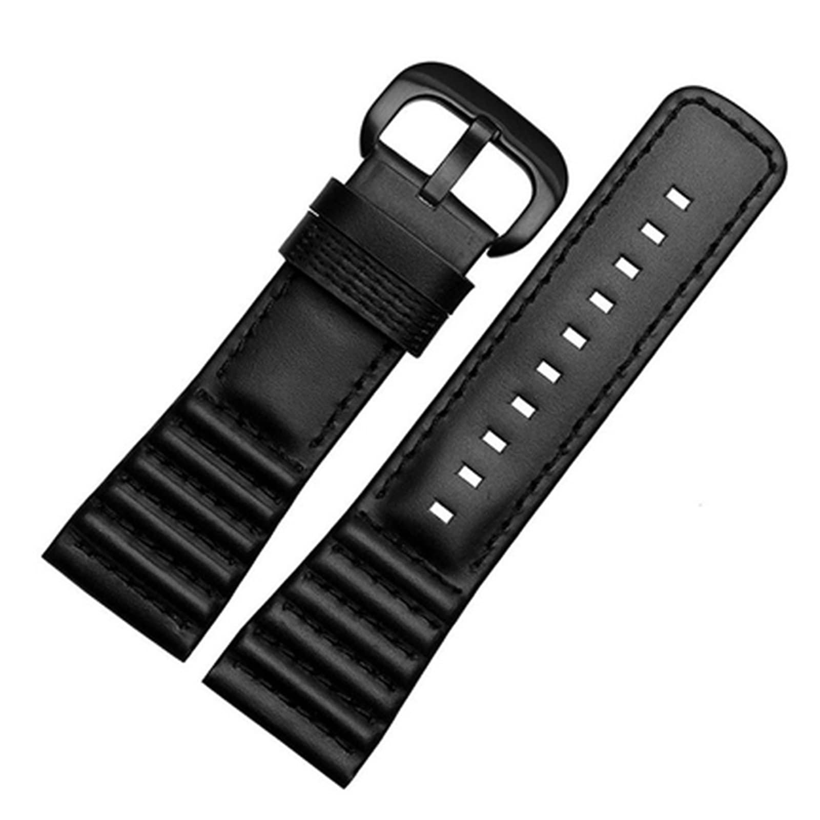 NEYENS 28 mm echtes Leder mit Nähten für Sevenfriday P3B/01 S2/01 Herren-Uhrenarmband, 28mm Black button, Achat