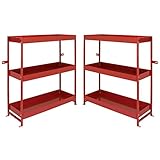 Monster Racking 2 x Lieferwagen Werkstattwagen Fahrzeugausbau Sortiersystem Werkzeugaufbewahrung Regalsystem Regalgestell Werkstattregal 116,5cm x 115cm x 34,8cm Rot