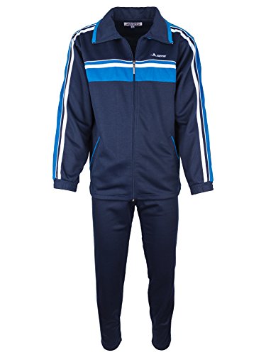 Herren Baumwolle Trainingsanzug, Jogginganzug, Sportanzug, Freizeitanzug, Hausanzug von SOUNON® - Dunkelblau, Groesse: M