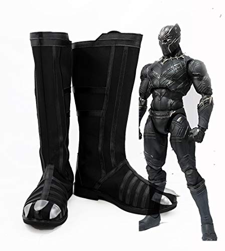 LINLINCD Cosplay wig Captain America Bürgerkrieg Cosplay Black Panther Stiefel Cosplay Schuhe Hero Requisiten Halloween Karneval Schuhe 43