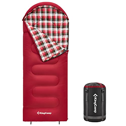 KingCamp Kinderschlafsack Cloud 300 Winter Decken Schlafsack XL Breit Baumwolle red Zipper Rechts