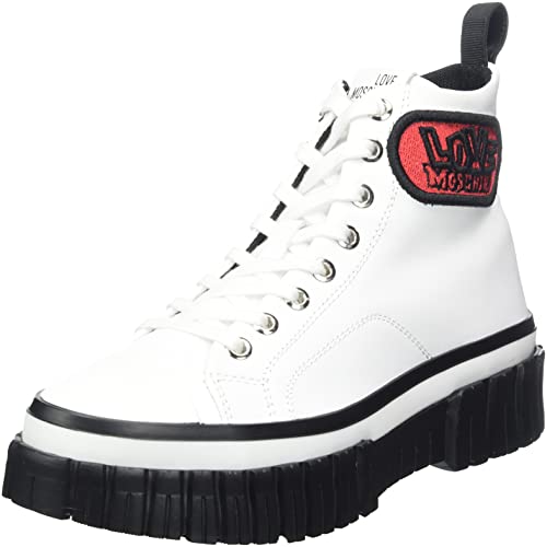 Love Moschino Damen SNEAKERD.GOMMA55 Vitello Gymnastikschuhe, Bianco, 36 EU